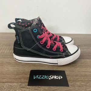 Converse - Hi Top Black Pink Blue Sneakers - Youth 11 - 654853F